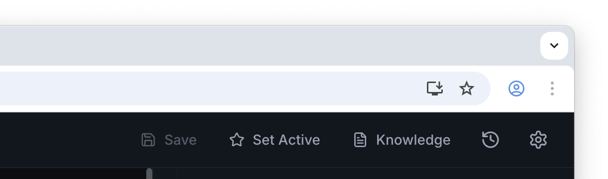 Brand editor header actions