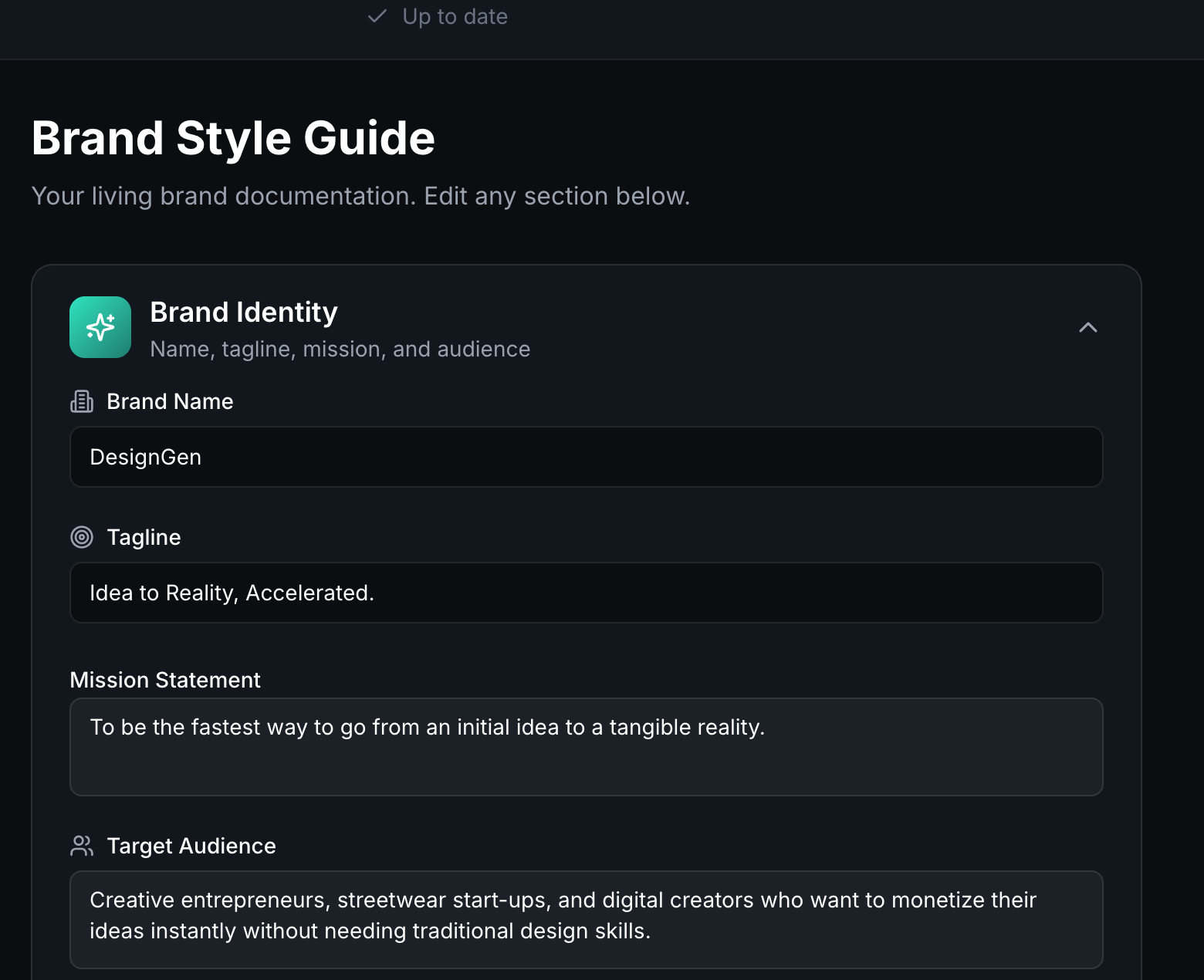 Brand Identity section