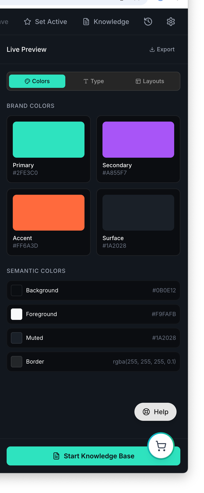 Brand Studio live preview panel