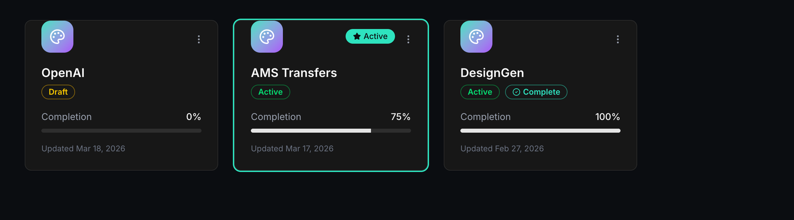 Brand Library status cards