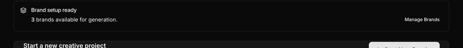 Creative Studio brand-ready state