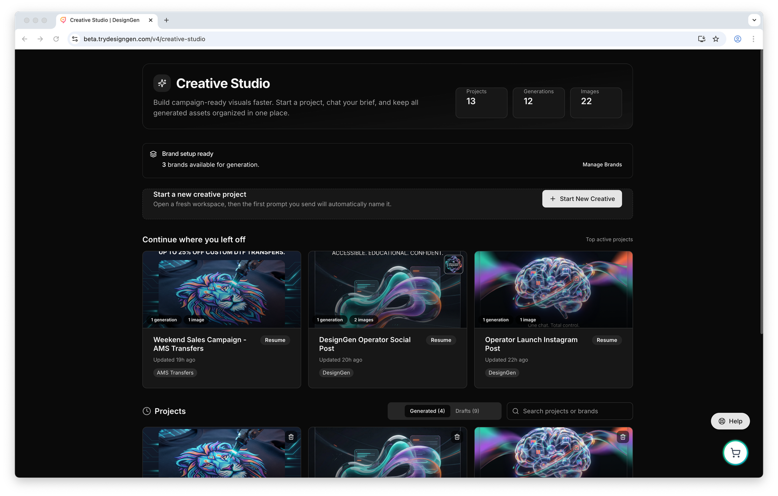 Creative Studio home