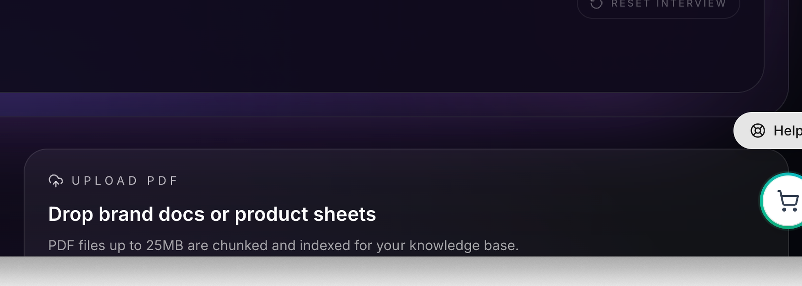 Knowledge upload area