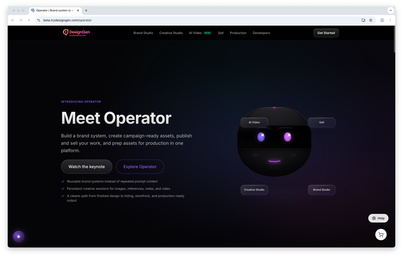 Operator overview screen