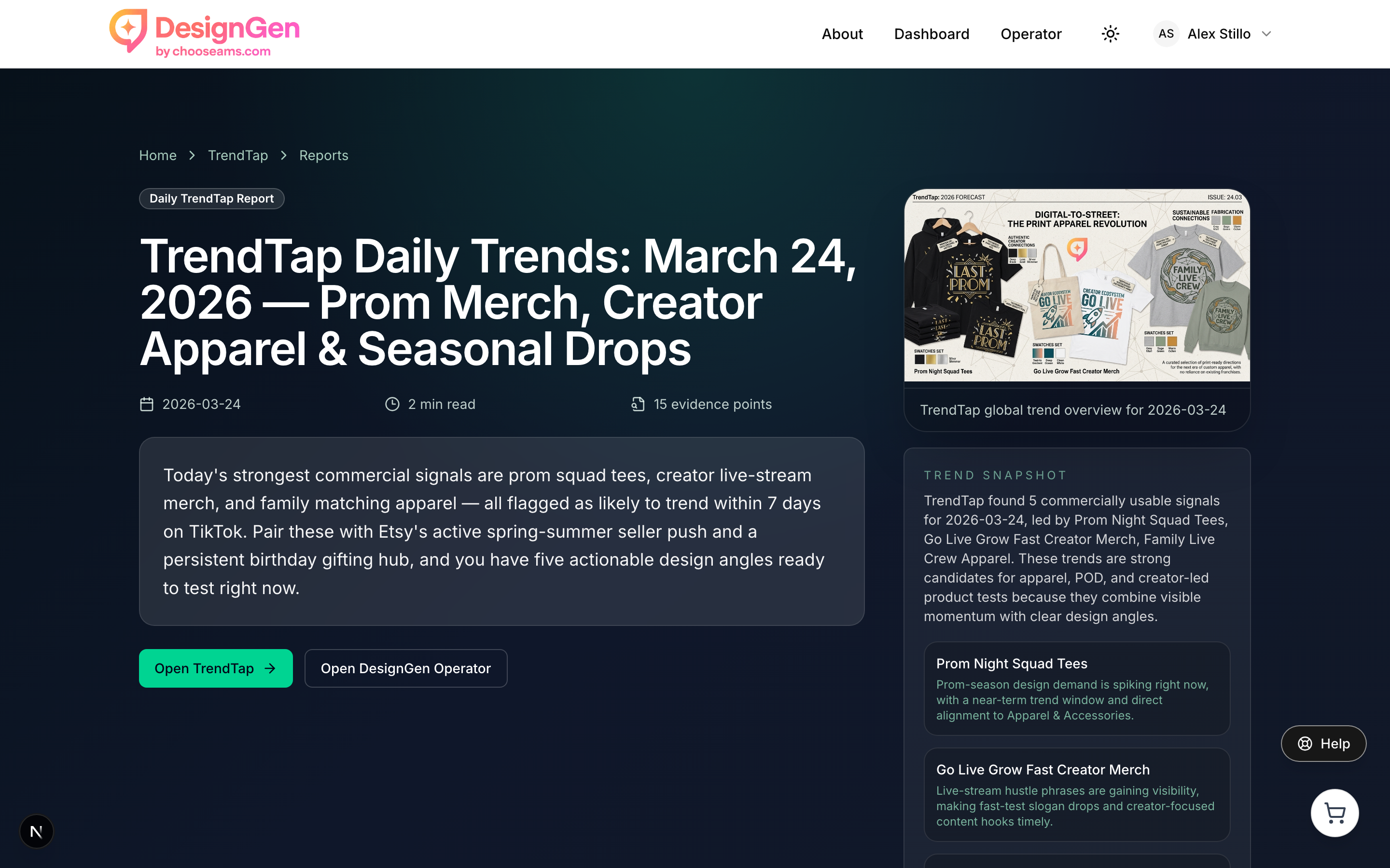 Published trend report hero section