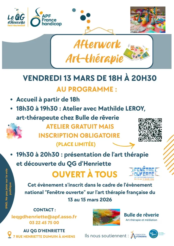 AfterWork Art-thérapie participation à la présentation de l'art thérapie + QG