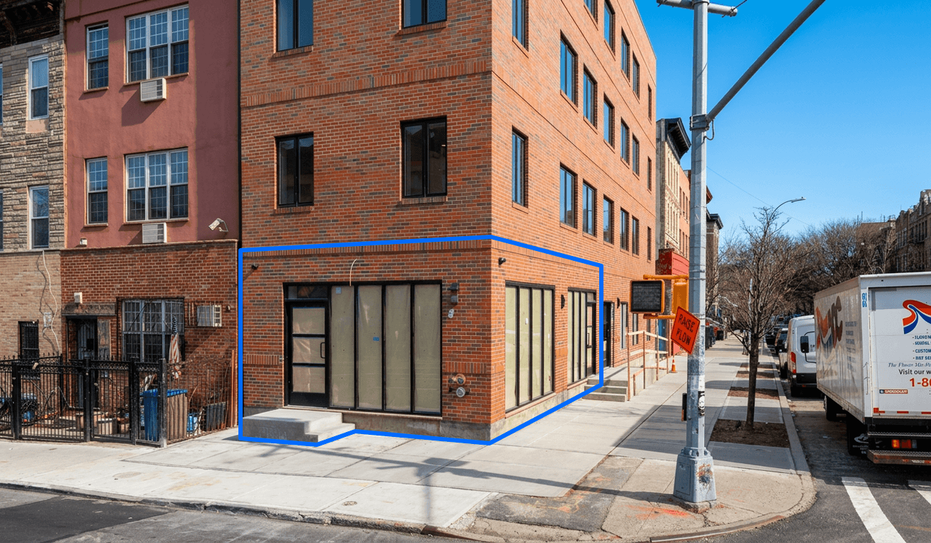 600 SF | Prime Corner Retail Space With Brand New Glass Storefront for Lease