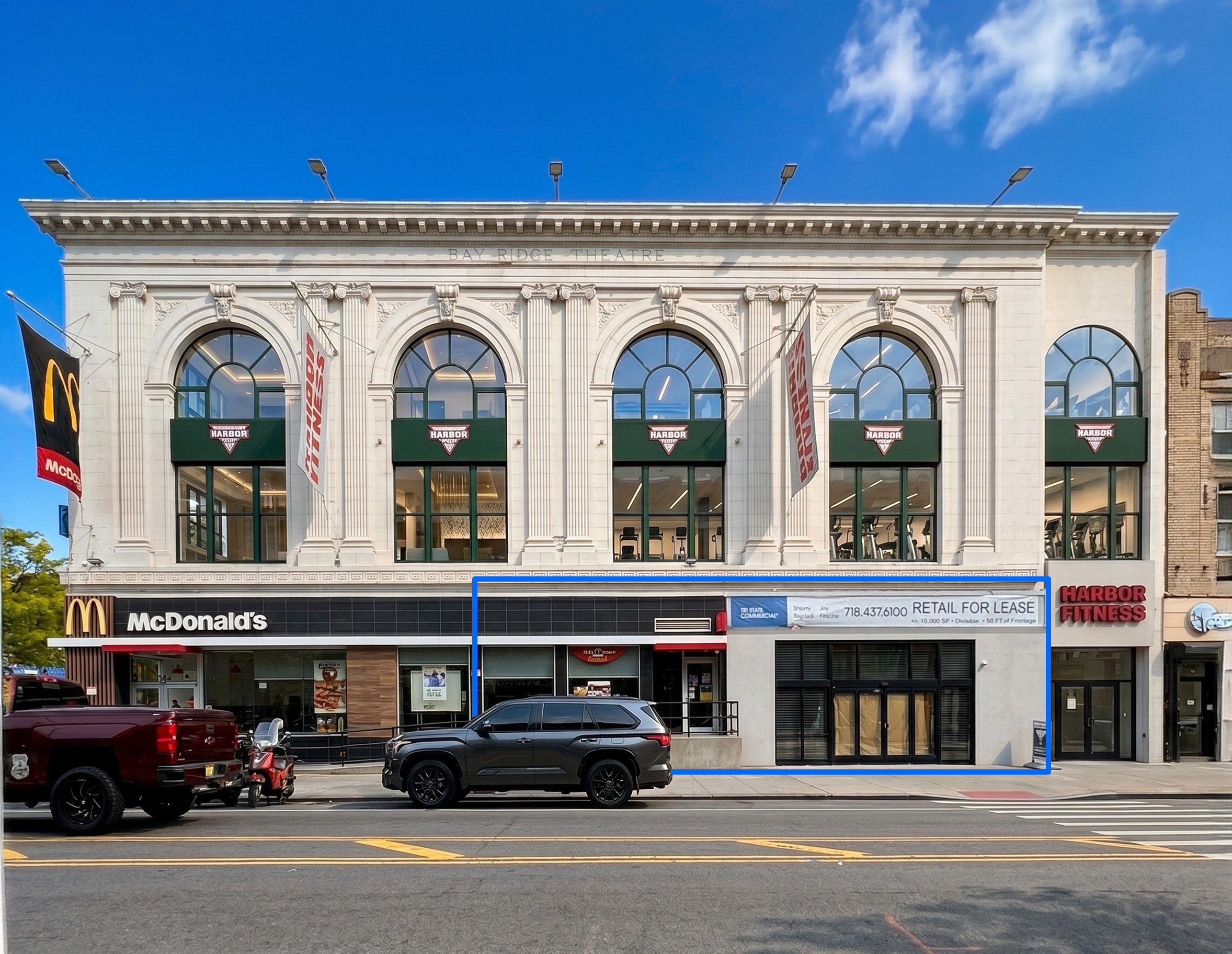10,000 SF | Divisible Corner Retail with 50 FT of Frontage & Prominent Signage Opportunity for Lease