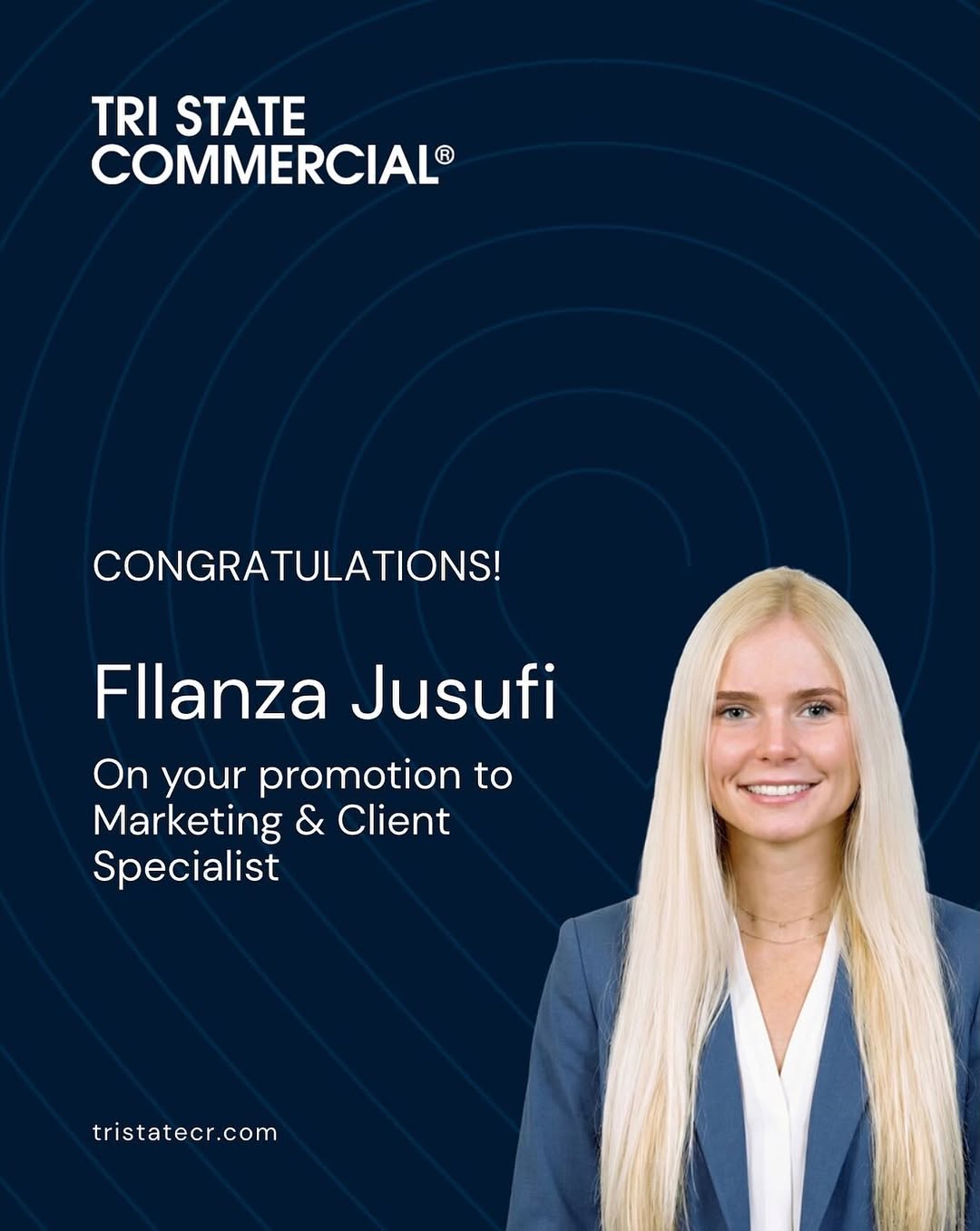 Fllanza Jusufi promotion to Marketing & Client Specialist