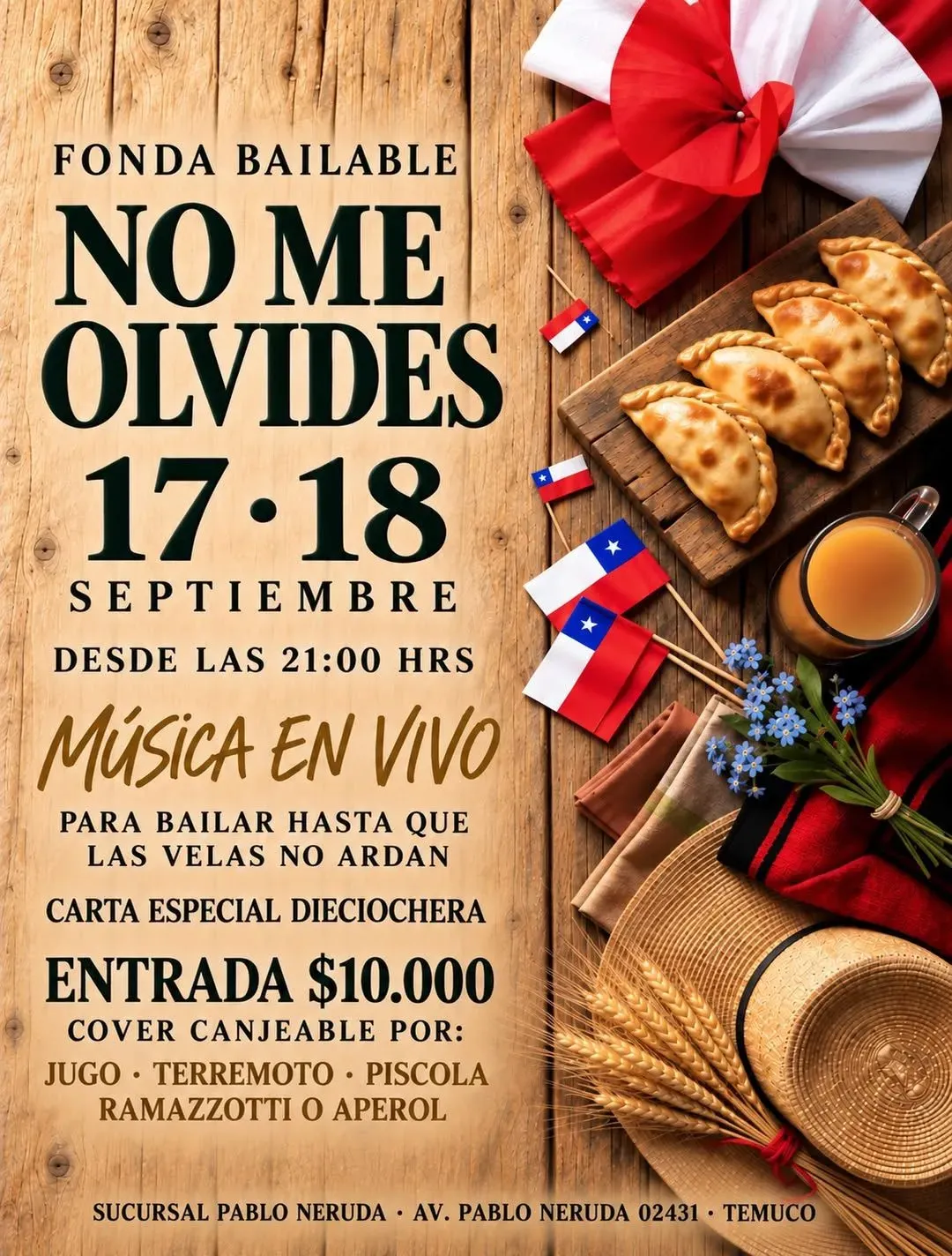Fonda Bailable de No Me Olvides