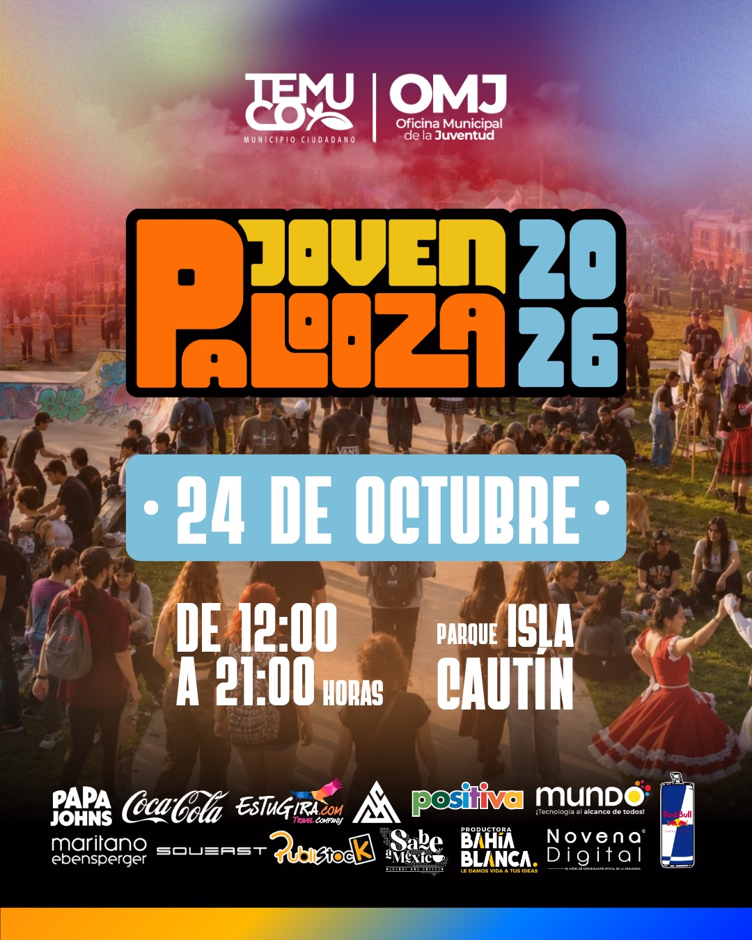Jovenpalooza 2026: cuarta edición del encuentro juvenil en el Parque Urbano Isla Cautín