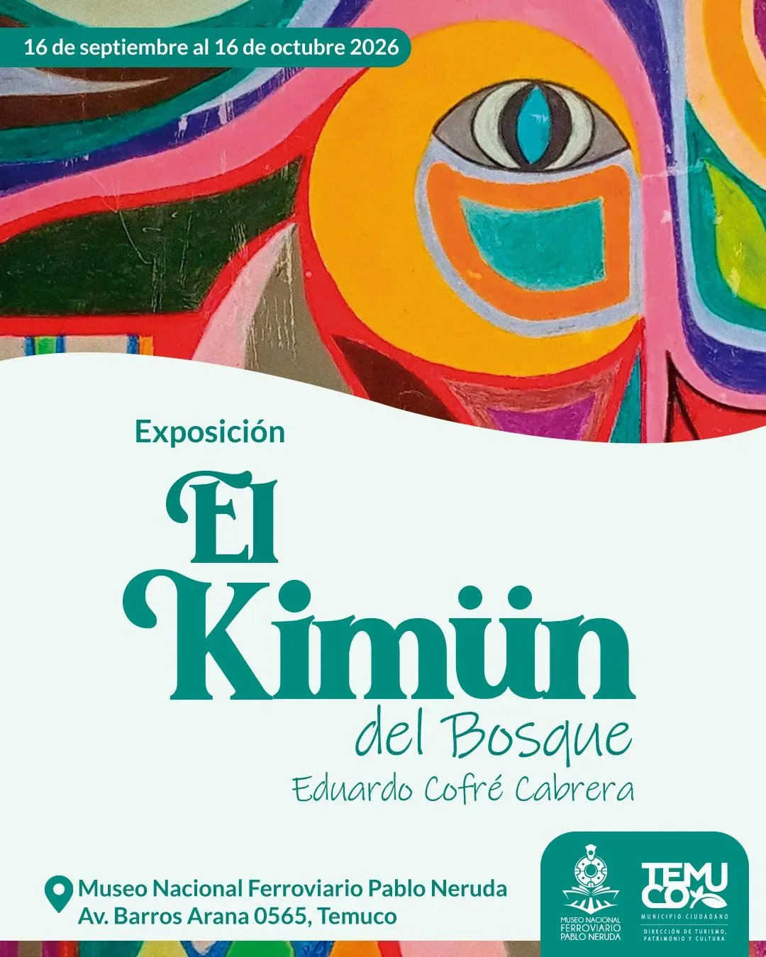 El Kimün del Bosque: exposición de Eduardo Cofré Cabrera en el Museo Nacional Ferroviario Pablo Neruda