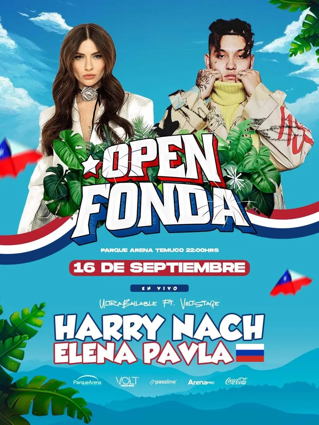 Open Fonda: TheNights & Volt Techno en el Parque Arena Temuco