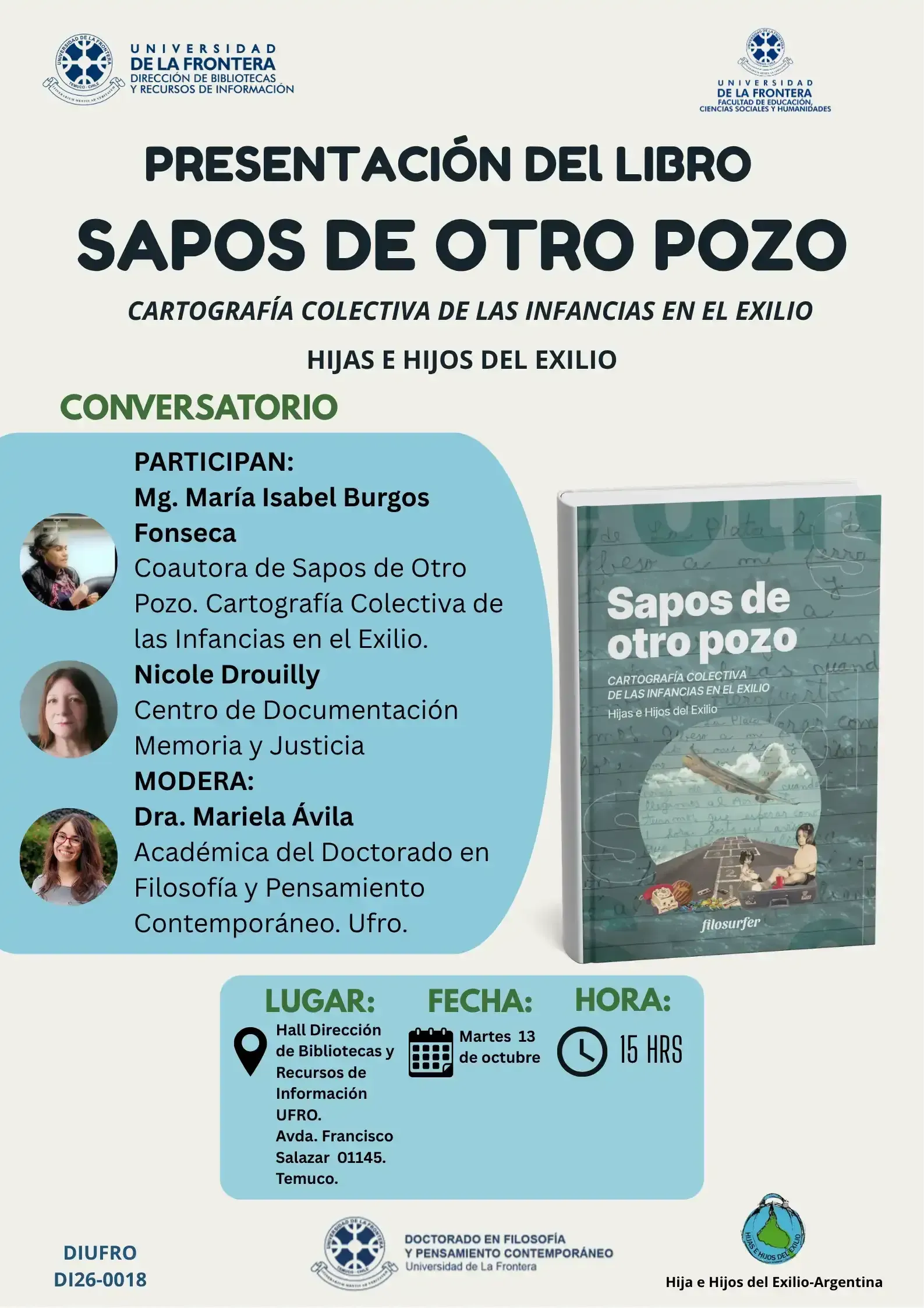 Sapos de otro pozo: presentación del libro sobre infancias en el exilio