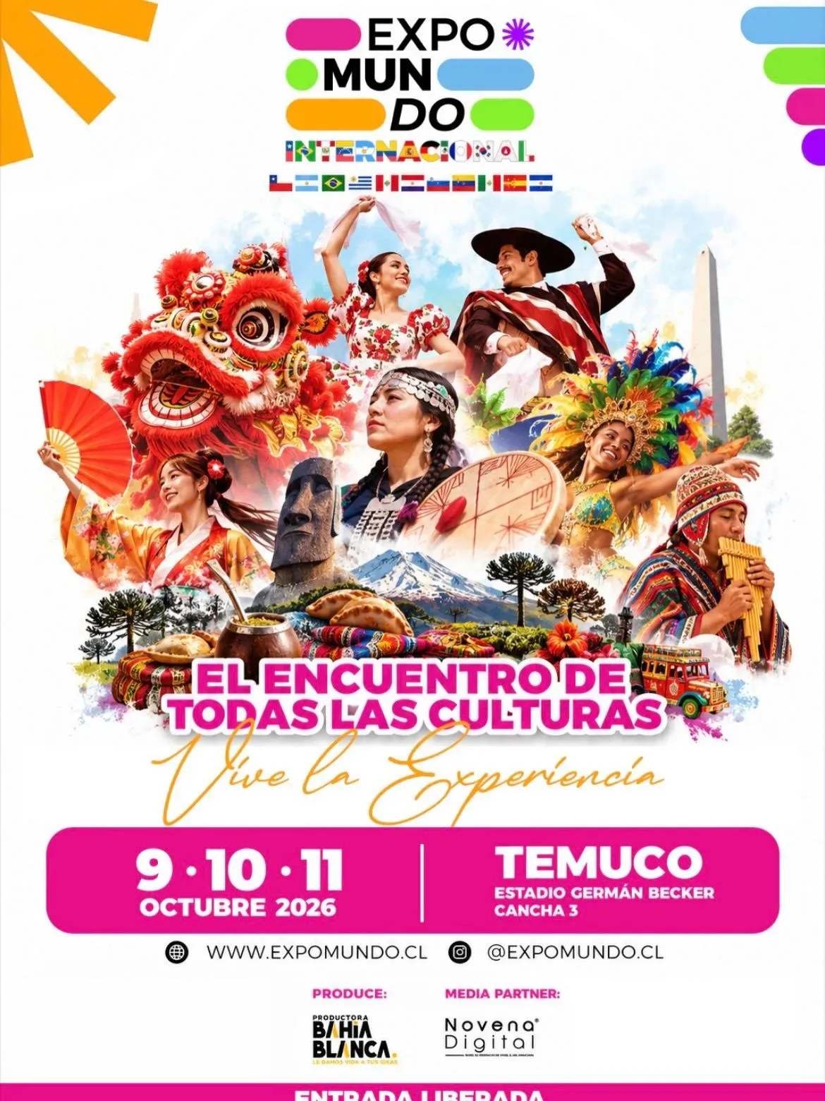 Expo Mundo Internacional 2026: tres días de culturas y emprendimiento en la Cancha 3 del Germán Becker