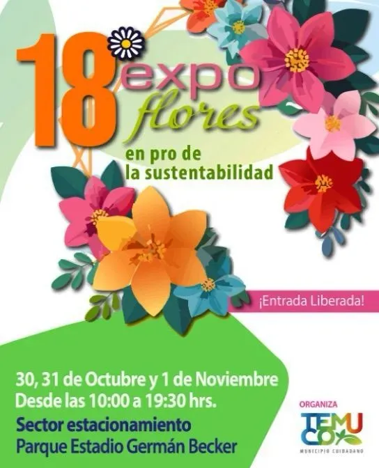 Expo Flores Temuco 2026: más de 95 stands de flores y plantas en el Parque Estadio Germán Becker