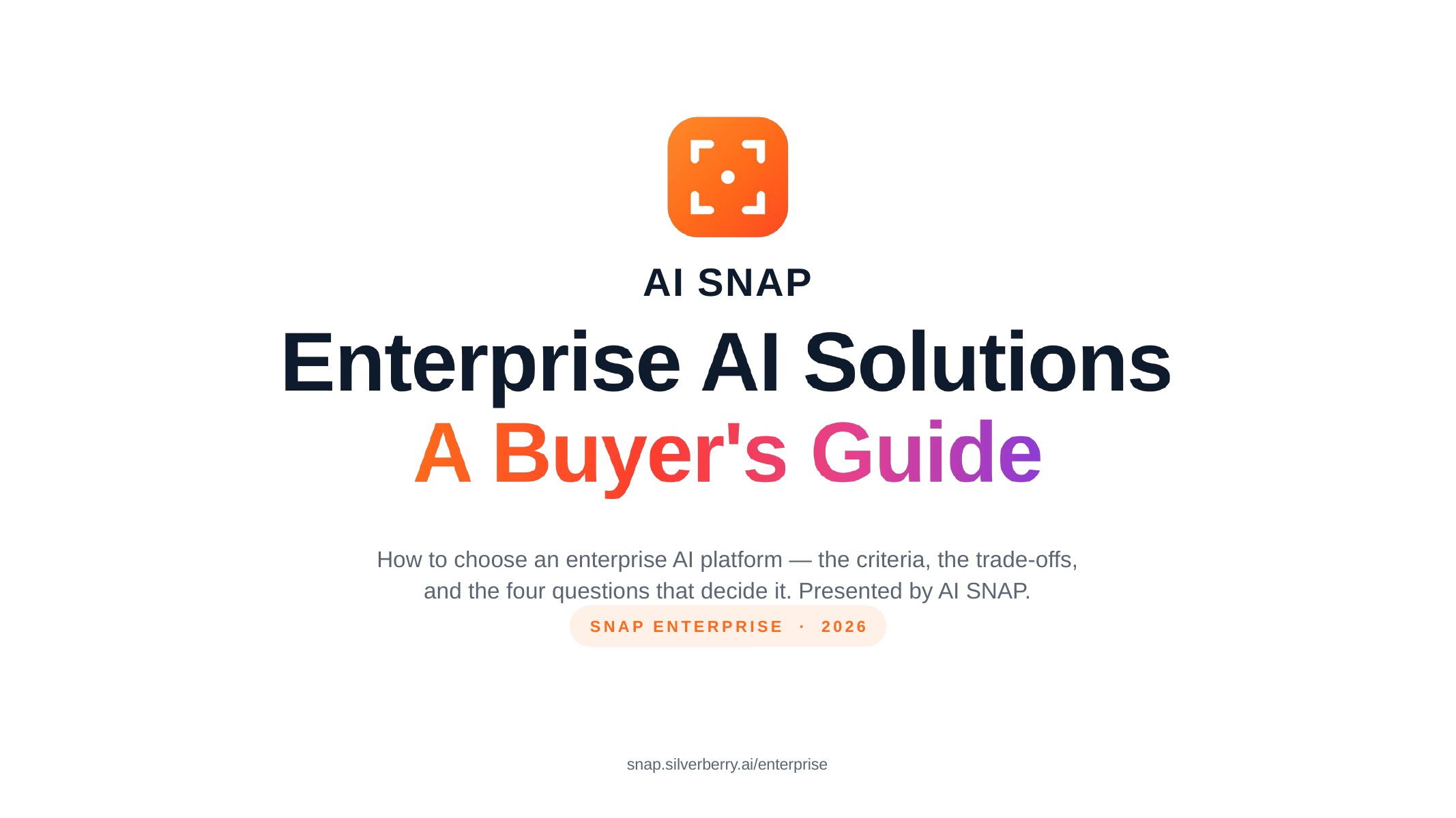 Enterprise AI - A Buyer's Guide