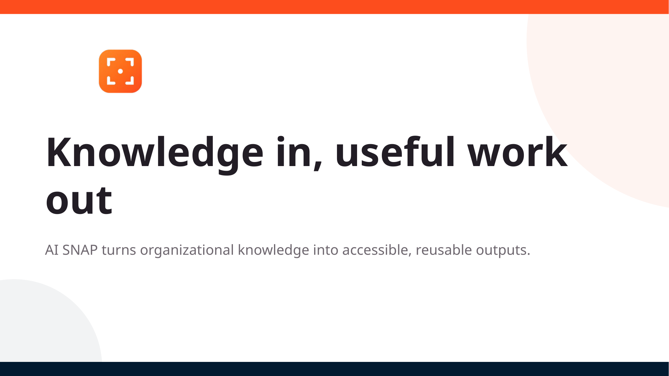 Knowledge in, useful work out