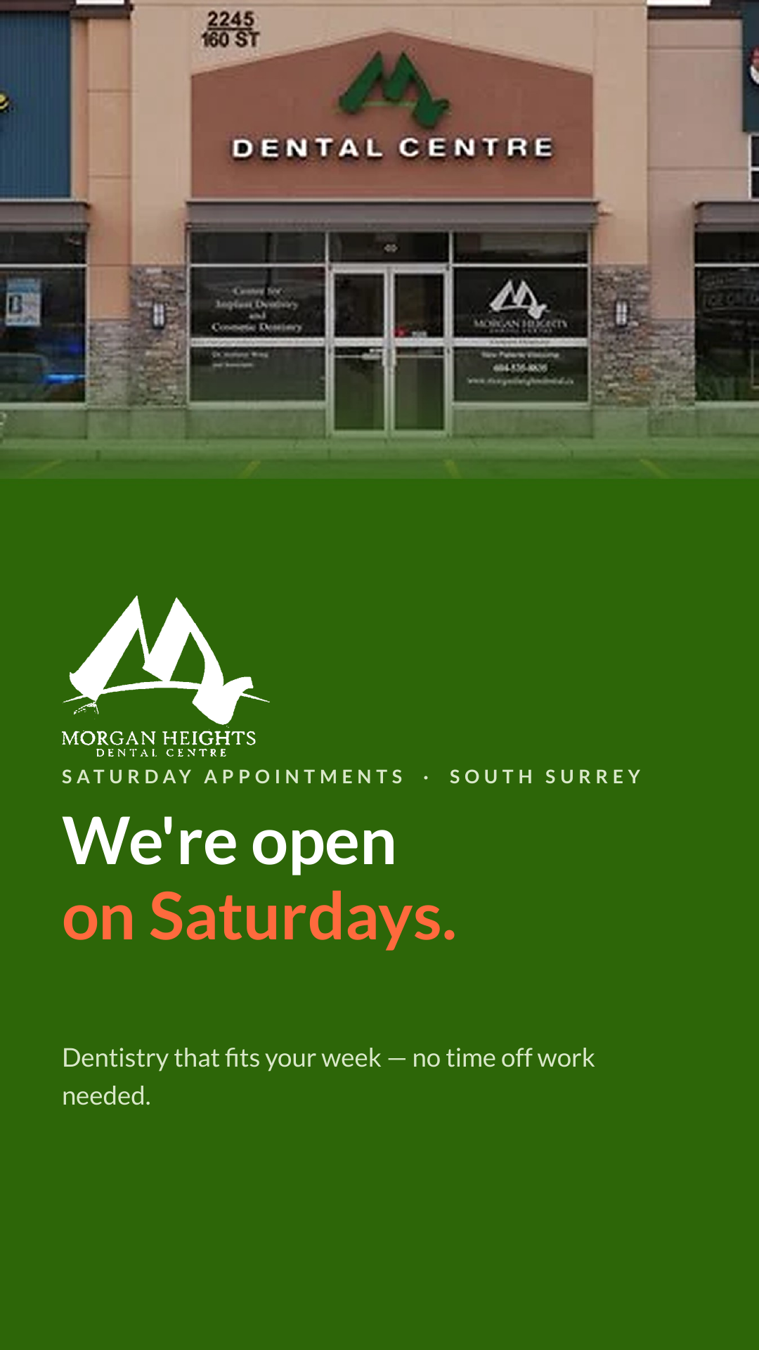 Need to see a dentist on Saturday- We are open.