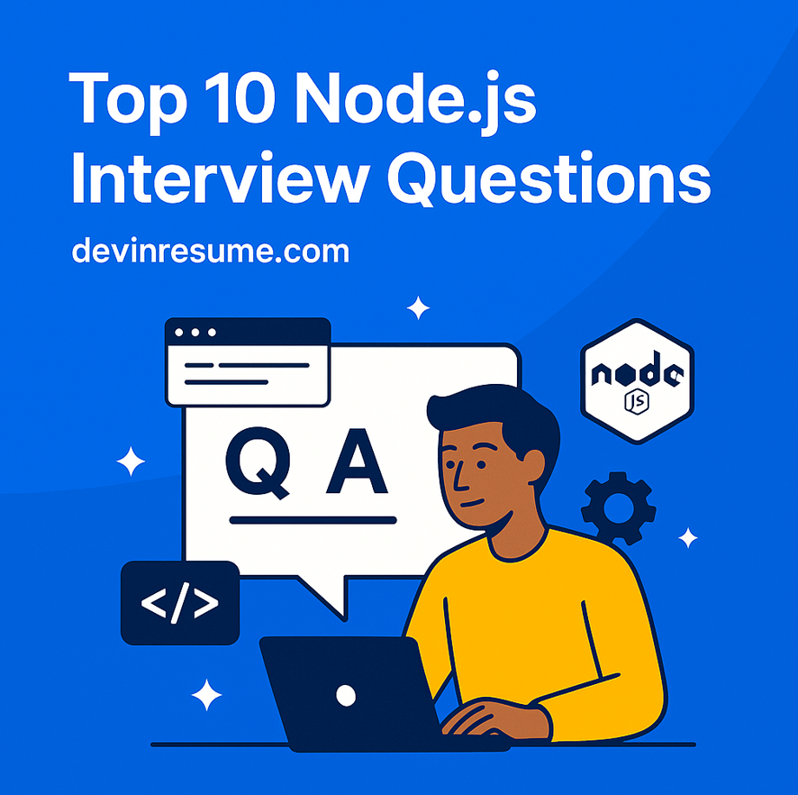 Top 10 Node.js Interview Questions and Answers | Practical Examples Included | devinResume.com