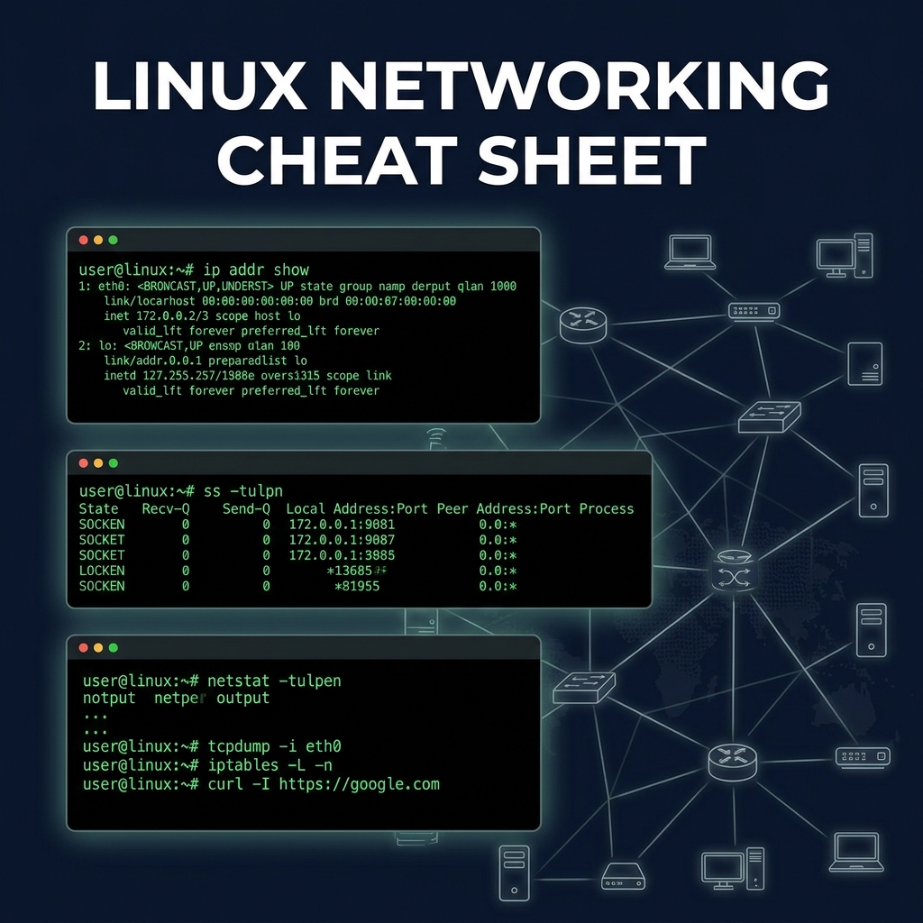 Linux Networking Cheat Sheet: Commands Every Developer Should Know