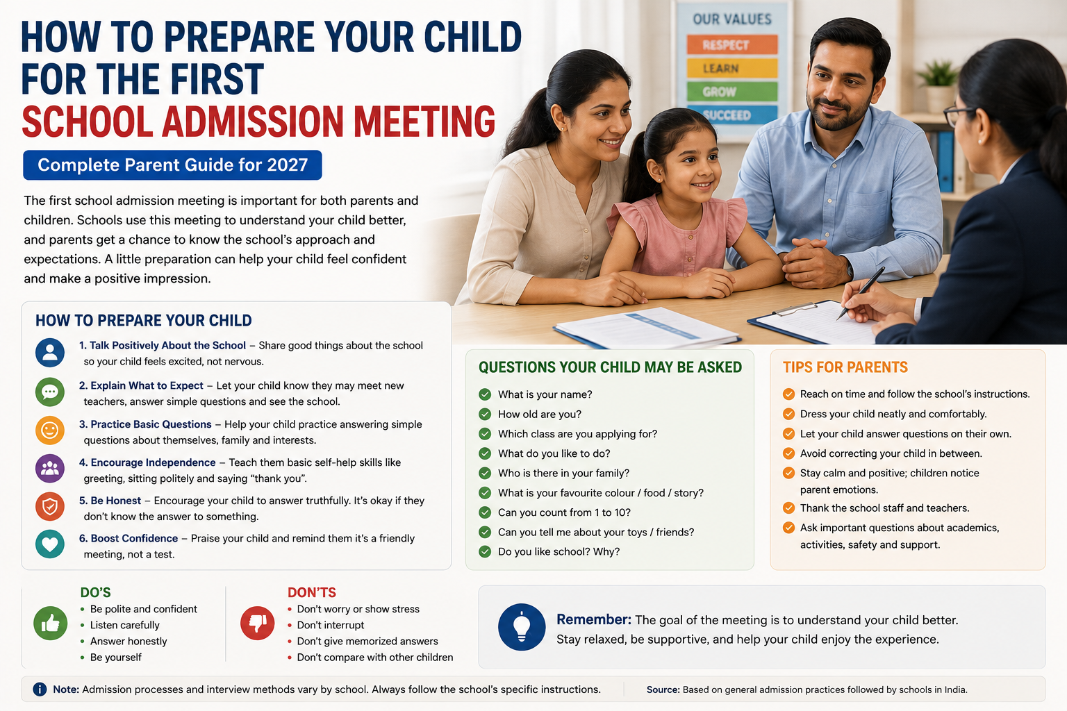 How to Prepare Your Child for the First School Admission Meeting