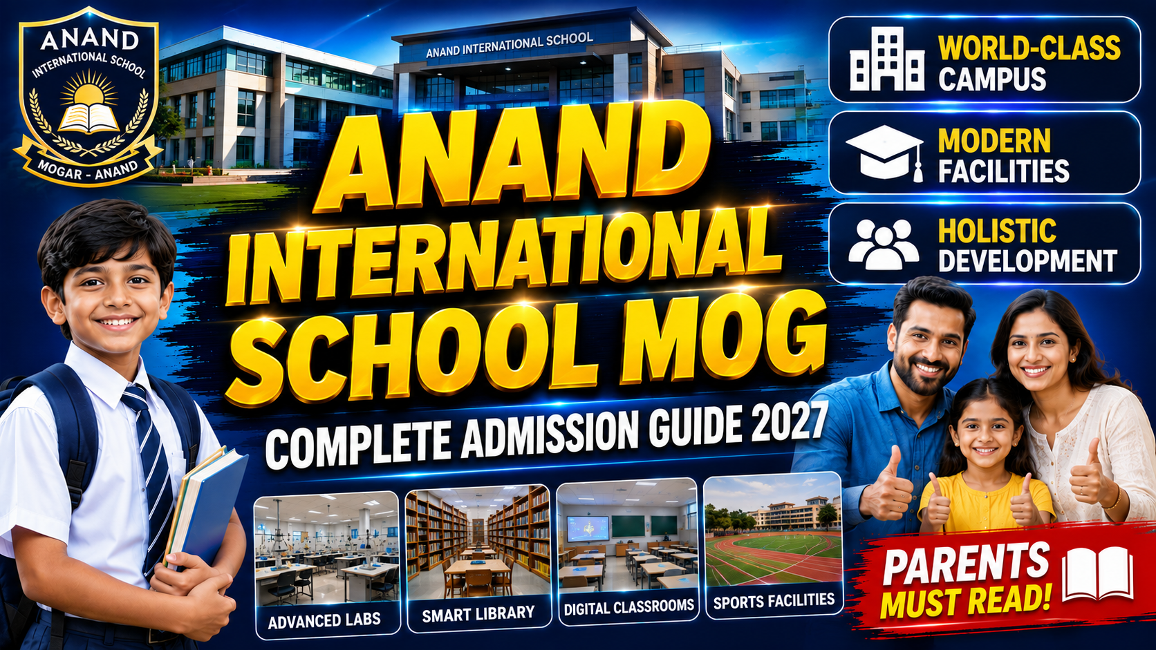 Anand International School Mogar Anand: Campus Infrastructure & Admission 2027