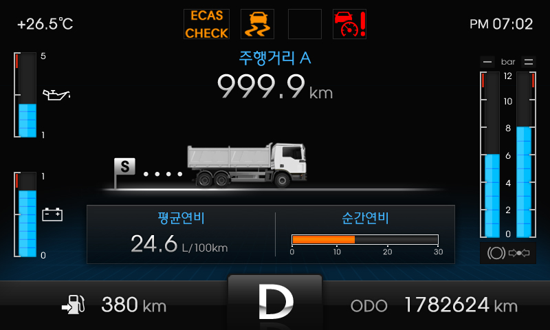 현대자동차 상용 클러스터 컨셉 데모 개발