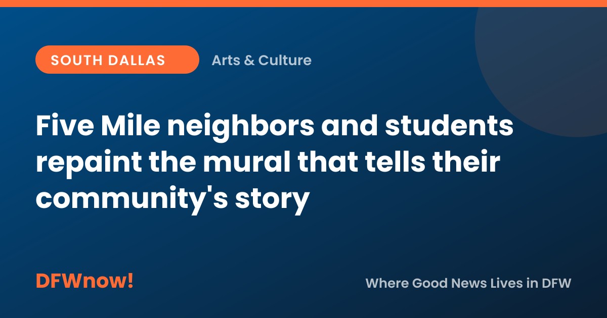 Five Mile neighbors and students repaint the mural that tells their community's story