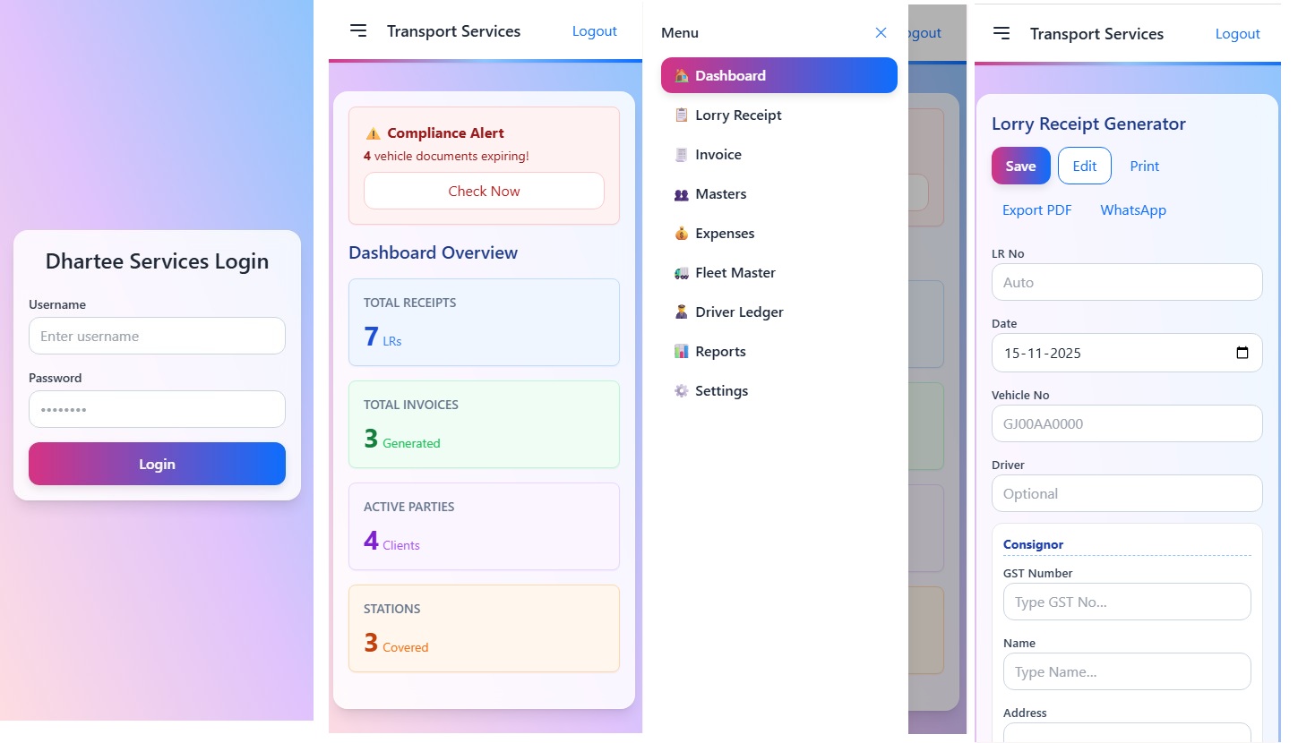 DharTee Transporter Application