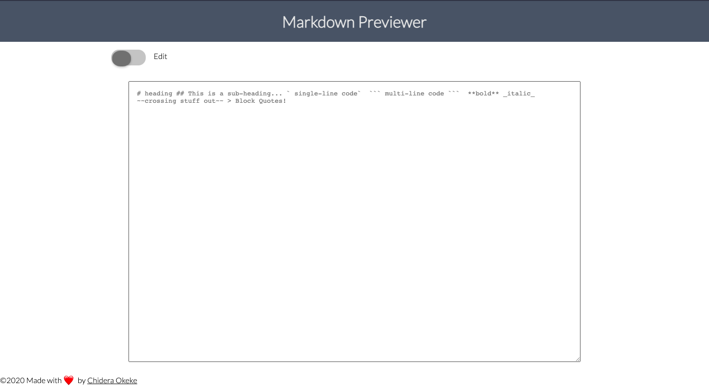 Markdown Previewer project preview