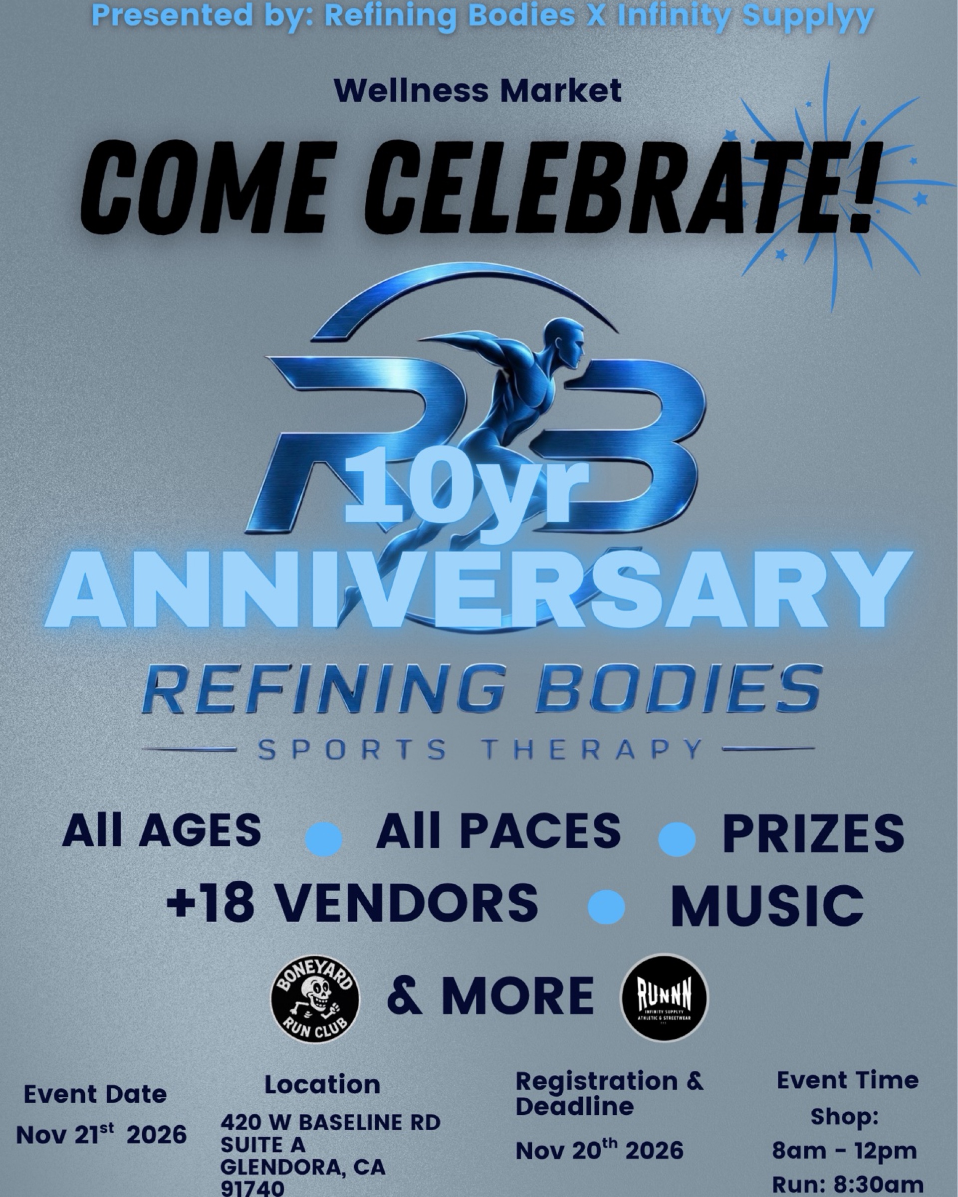 Refining Bodies 10th Yr Anniversary X Infinity Supplyy Wellness Market