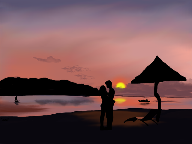 couple-hug-sunset-beach