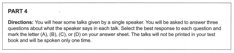 Part 4 Directions