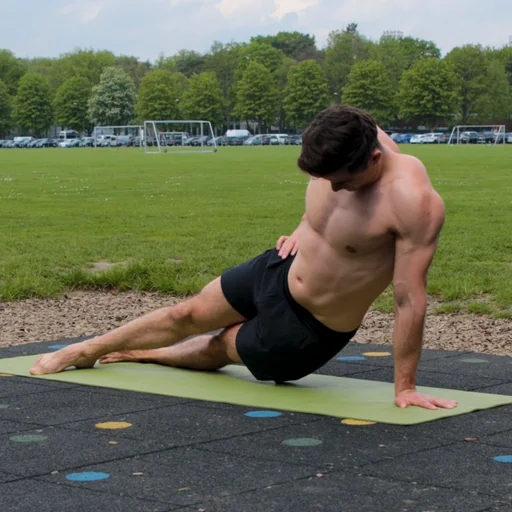 Side Plank Crunches mit gestrecktem Arm