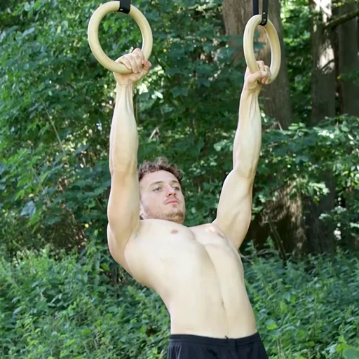 Fortgeschrittene Scapular Pull Ups an den Turnringen