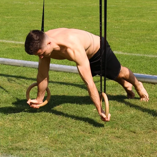 Pseudo Planche Lean with gym rings
