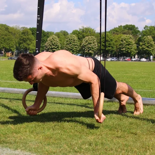 Pseudo Planche Push Ups with gym rings