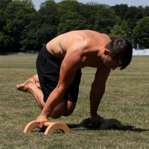 Advanced Tuck Planche on parallettes