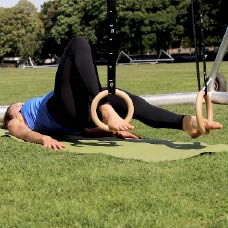 Single Leg Curls with gym rings