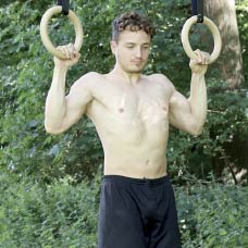 Bulgarian Pull Ups with gym rings