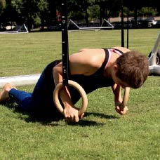 Kneeling Push Ups with gym rings