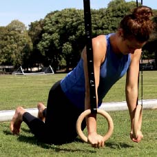 Negative Push Ups with gym rings