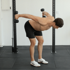 A Raises with dumbbells