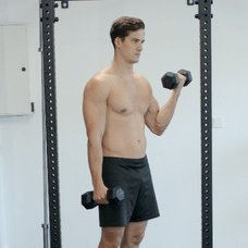 Alternating Biceps Curls with dumbbells