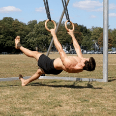 Single Leg Hamstring Curls with gym rings