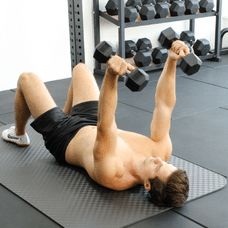 Lying Triceps Extensions with dumbbells