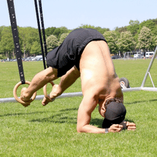 Ring Pike Ups on Forearms