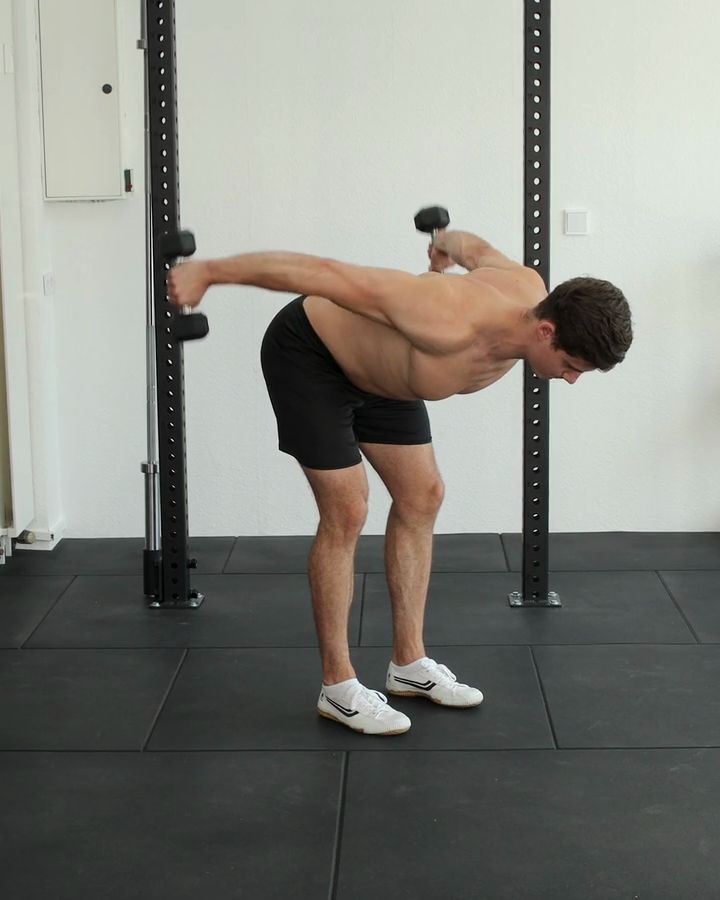 A Raises with dumbbells