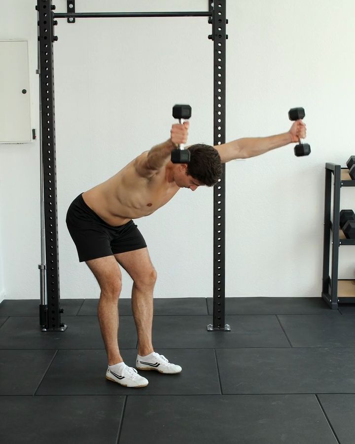 Y Raises with dumbbells